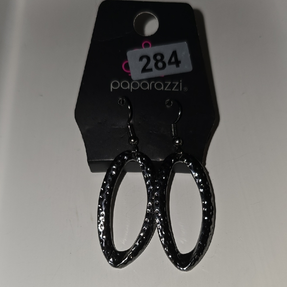 Paparazzi Textured Silver Hoop Earrings